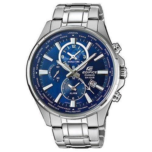 Image of mat rustfri stål Edifice quartz dual time (A-5468) Herre ur fra Casio